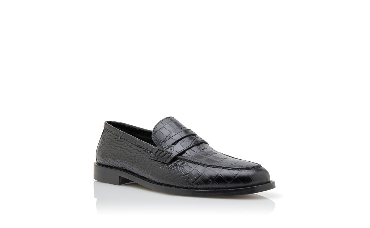 Black Calf Leather Penny Loafers