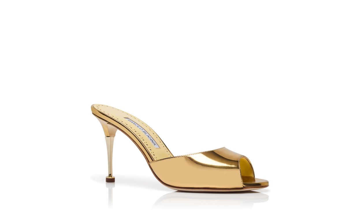 Gold Calf Leather Mules