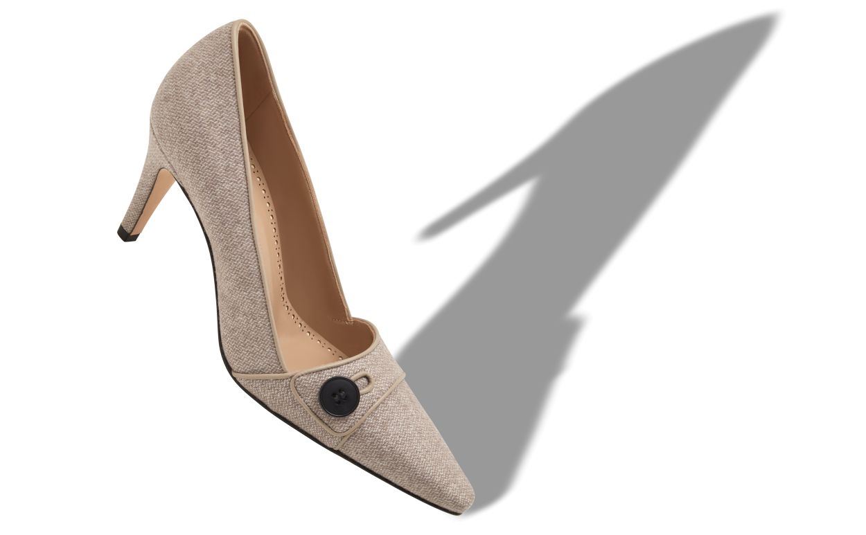 Light Brown and Grey Wool Pumps
