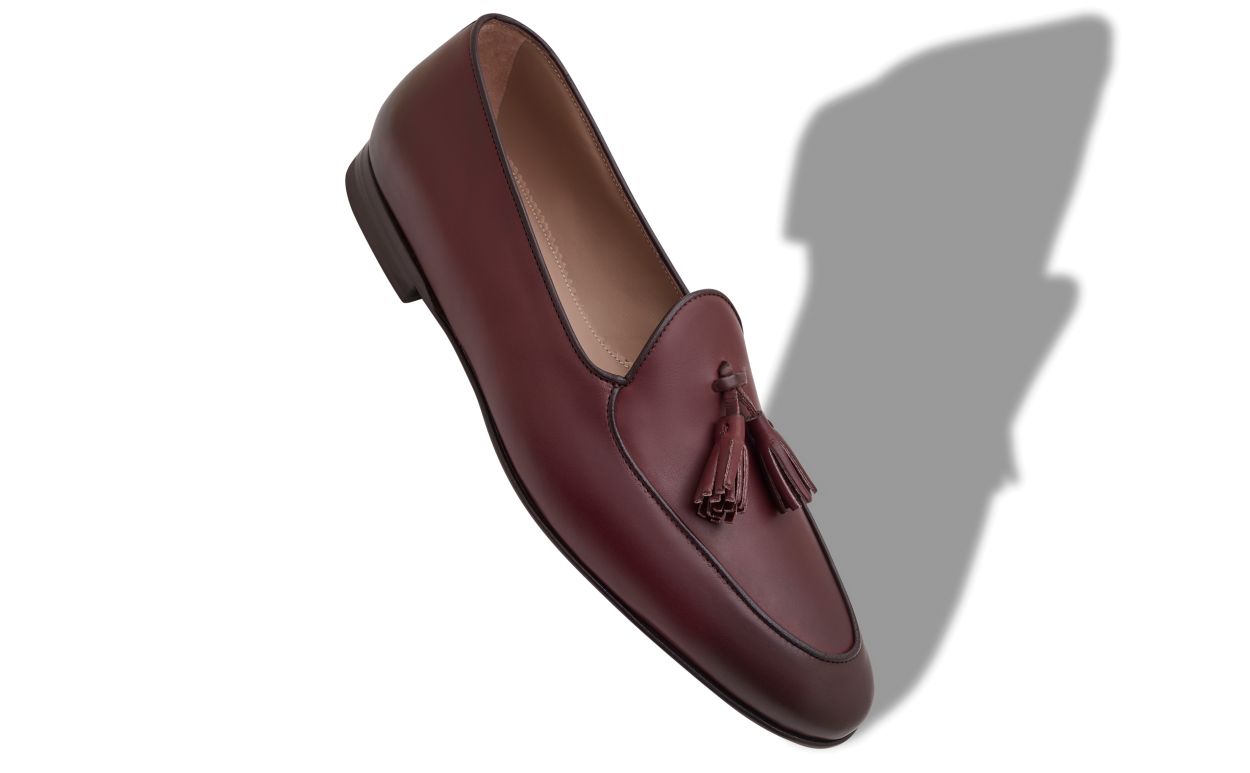 Burgundy Calf Leather Loafers