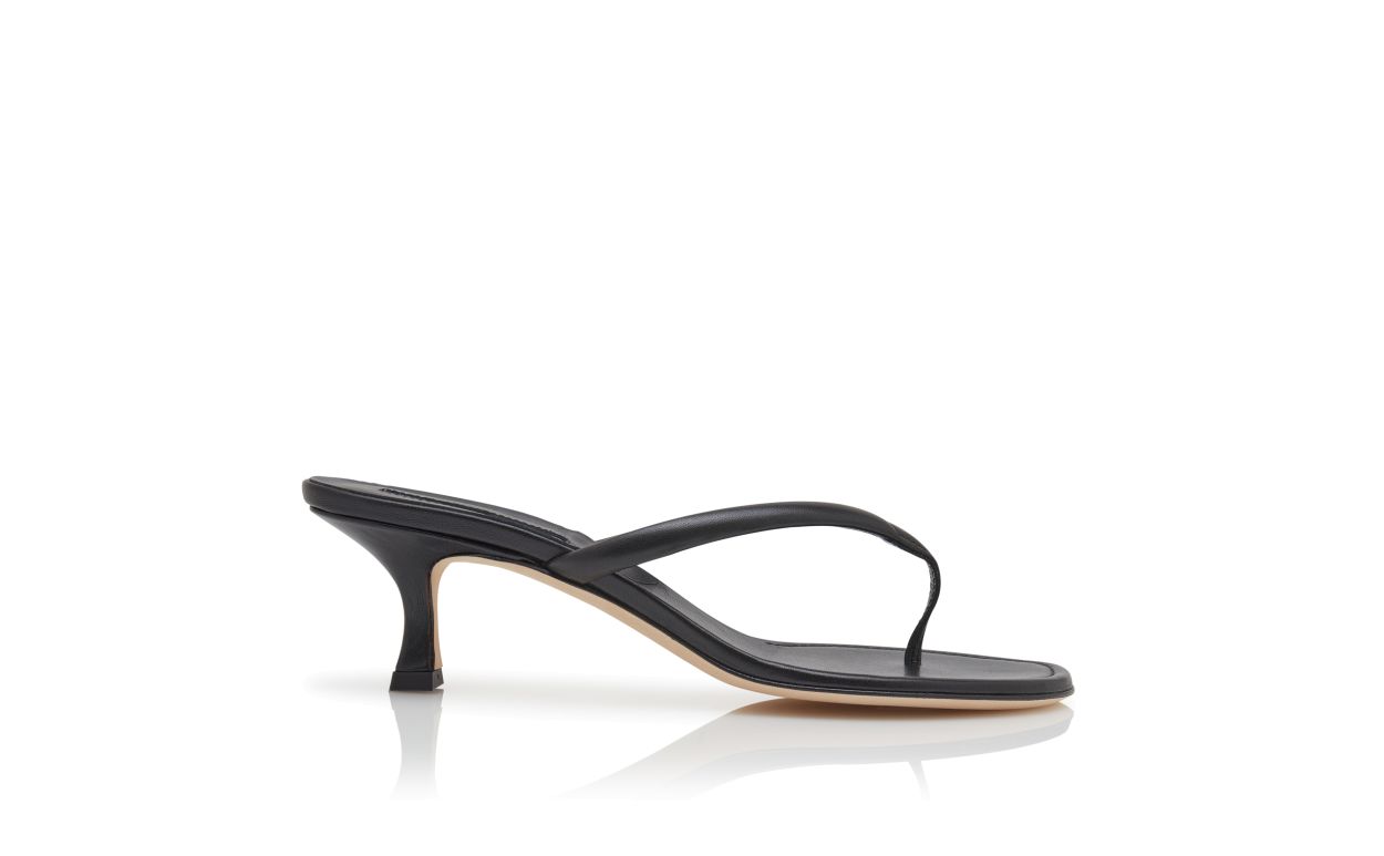 Black Nappa Leather Thong Sandals Black Nappa Leather Thong Sandals