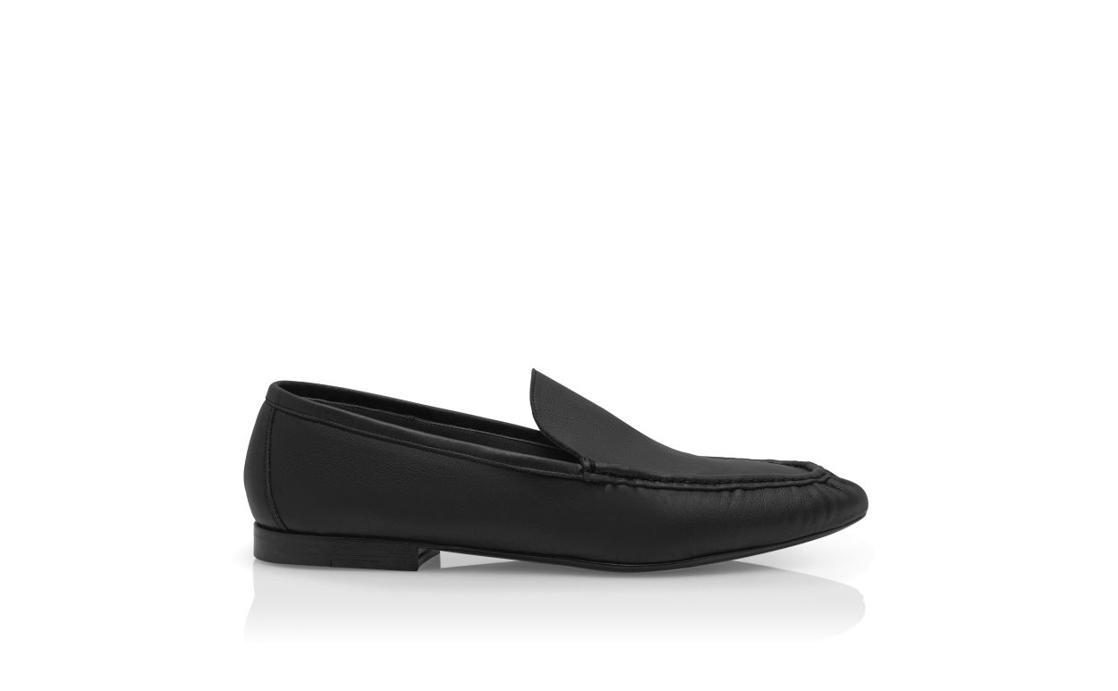 Black Calf Leather Loafers