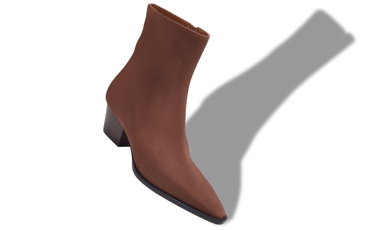 Brown Nubuck Ankle Boots