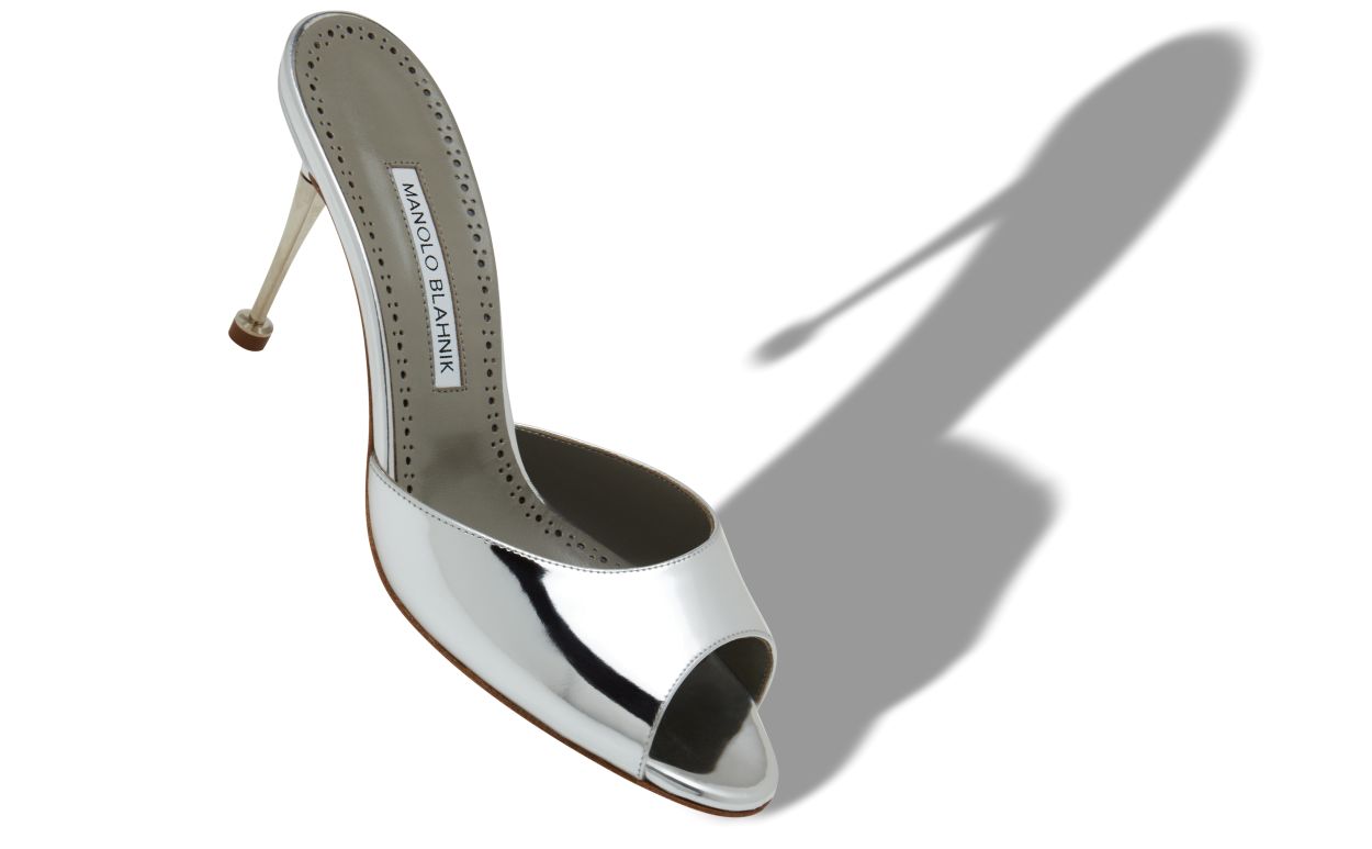 Silver Calf Leather Mules Silver Calf Leather Mules