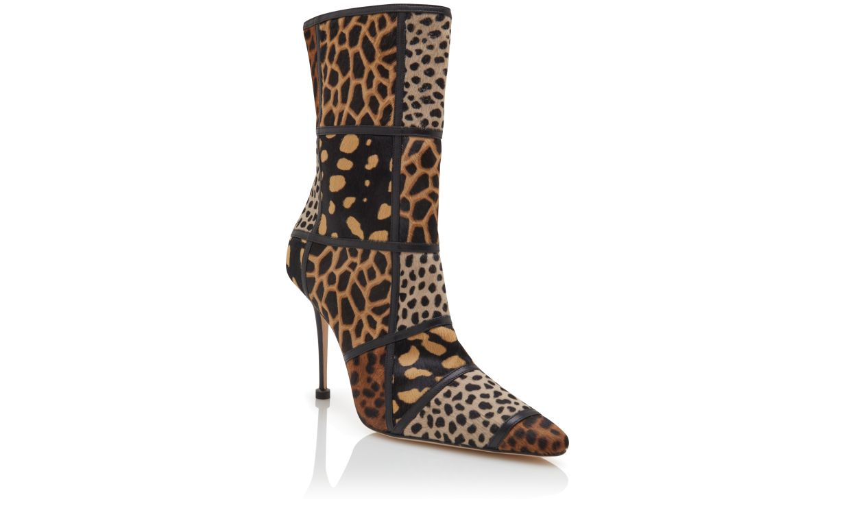 Animal Print Calf Hair Ankle Boots