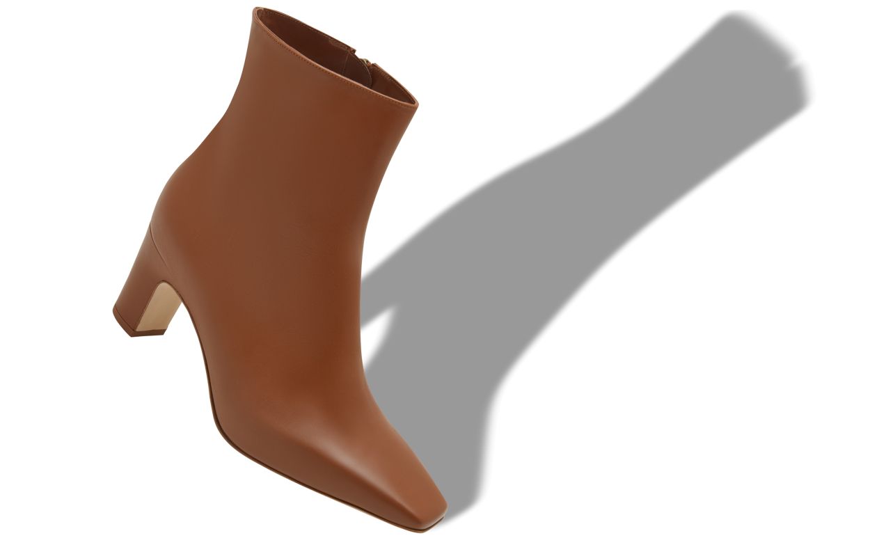 Light Brown Calf Leather Ankle Boots