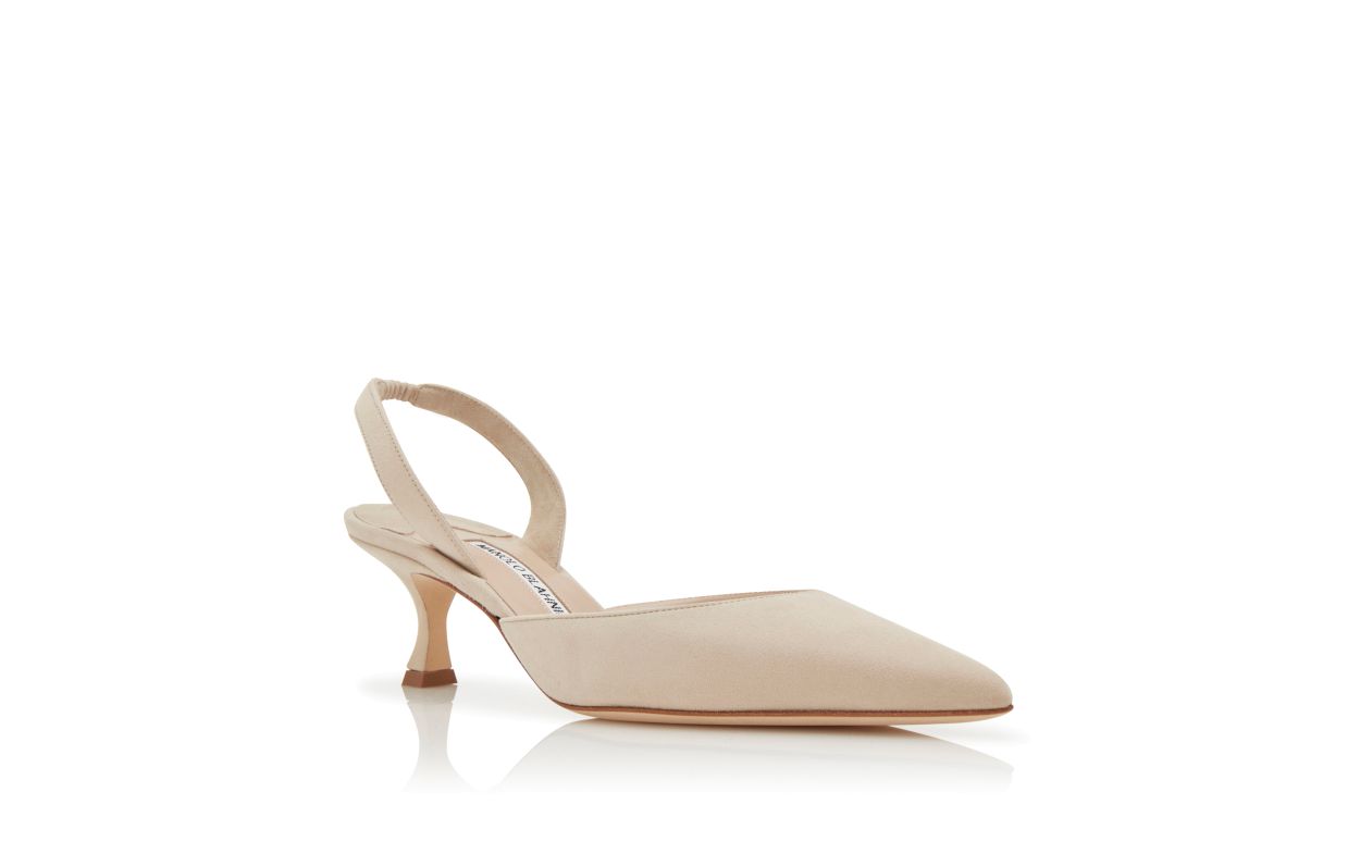 Light Beige Suede Slingback Pumps Light Beige Suede Slingback Pumps