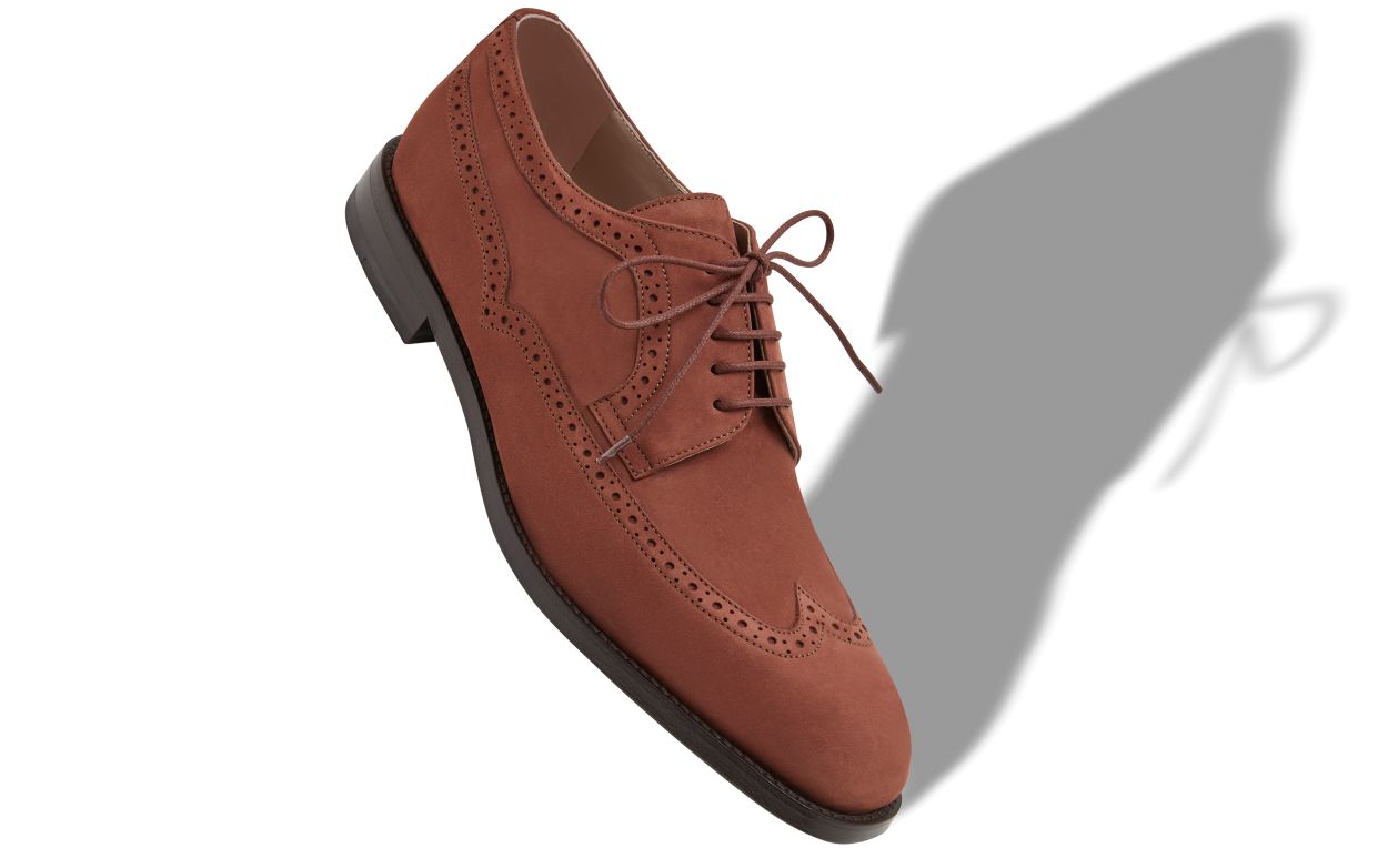 Brown Suede Lace-Up Oxfords
