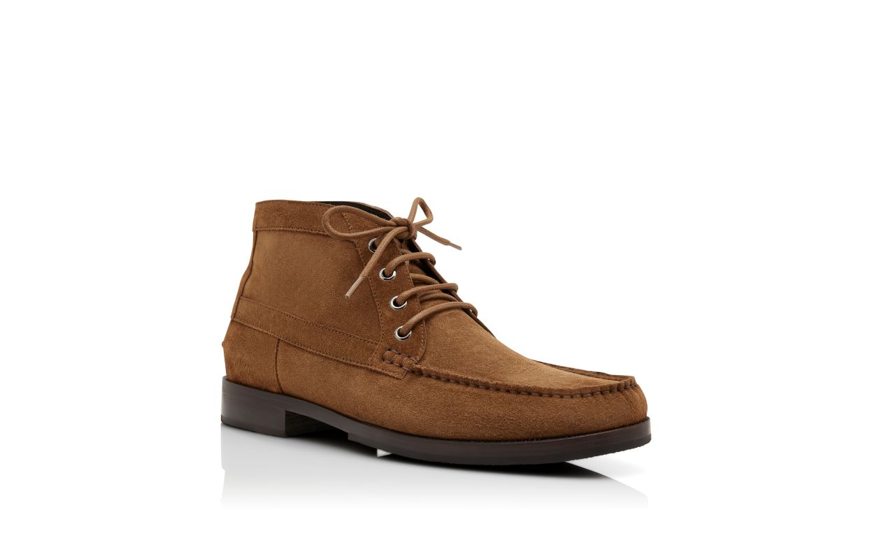 Brown Calf Suede Ankle Boots