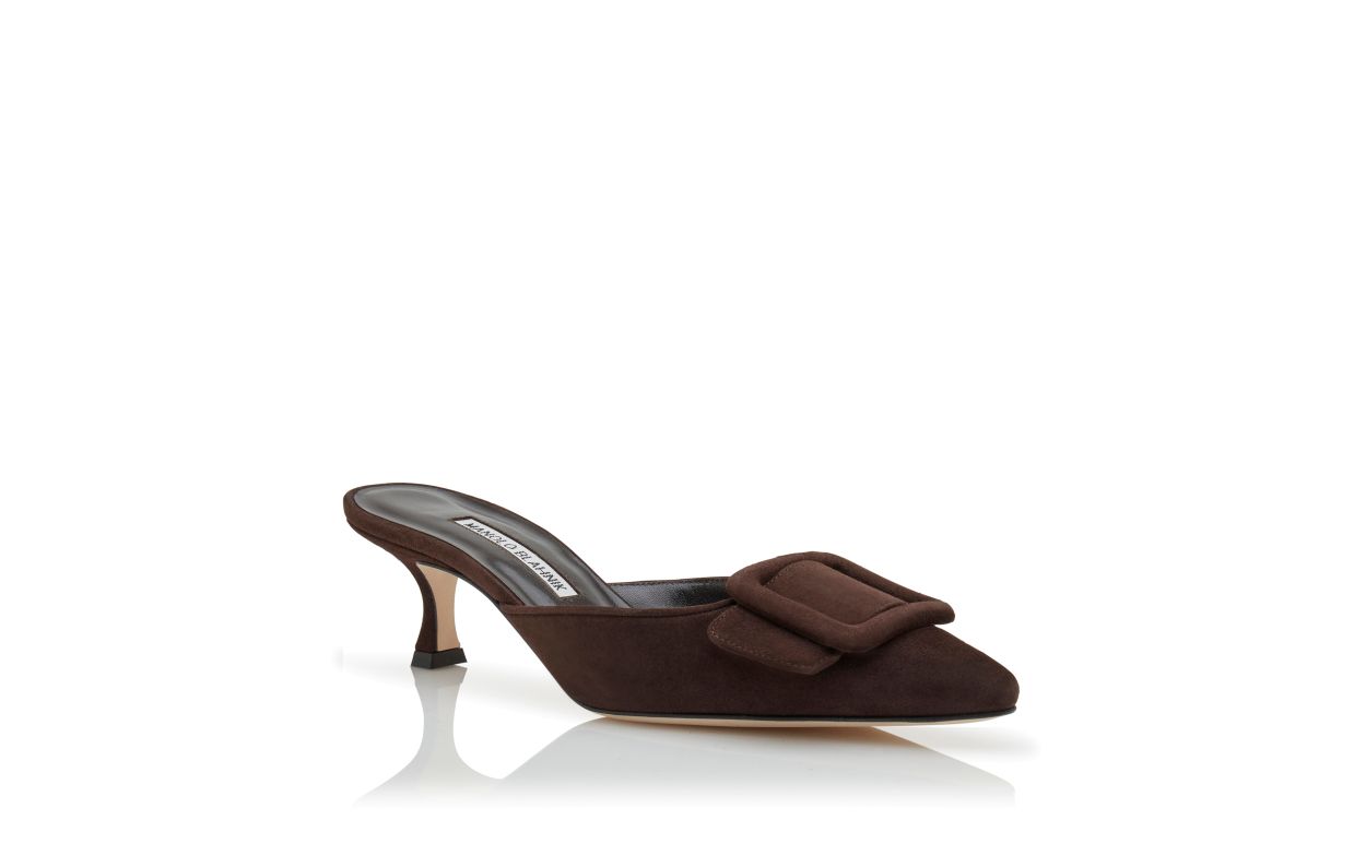 Brown Suede Buckle Mules Brown Suede Buckle Mules