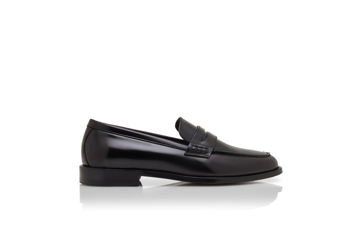 Black Calf Leather Penny Loafers