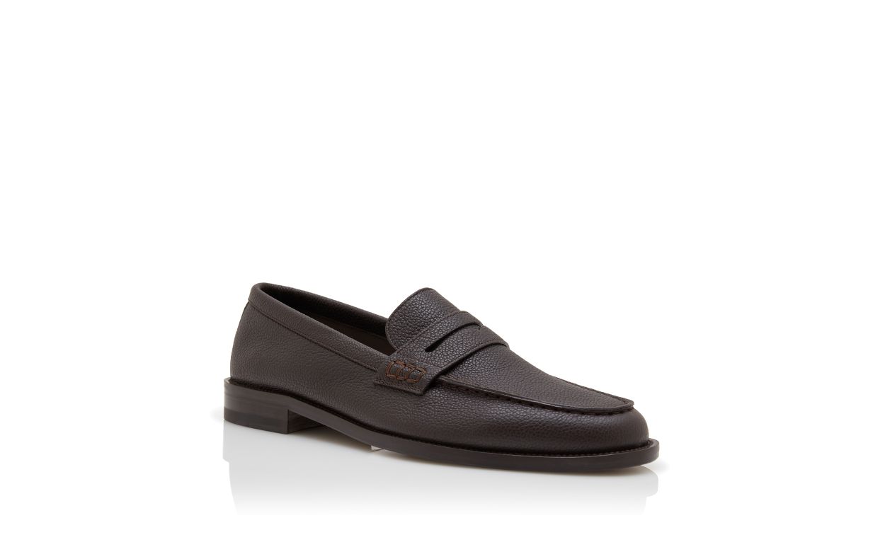 Dark Brown Calf Leather Penny Loafers