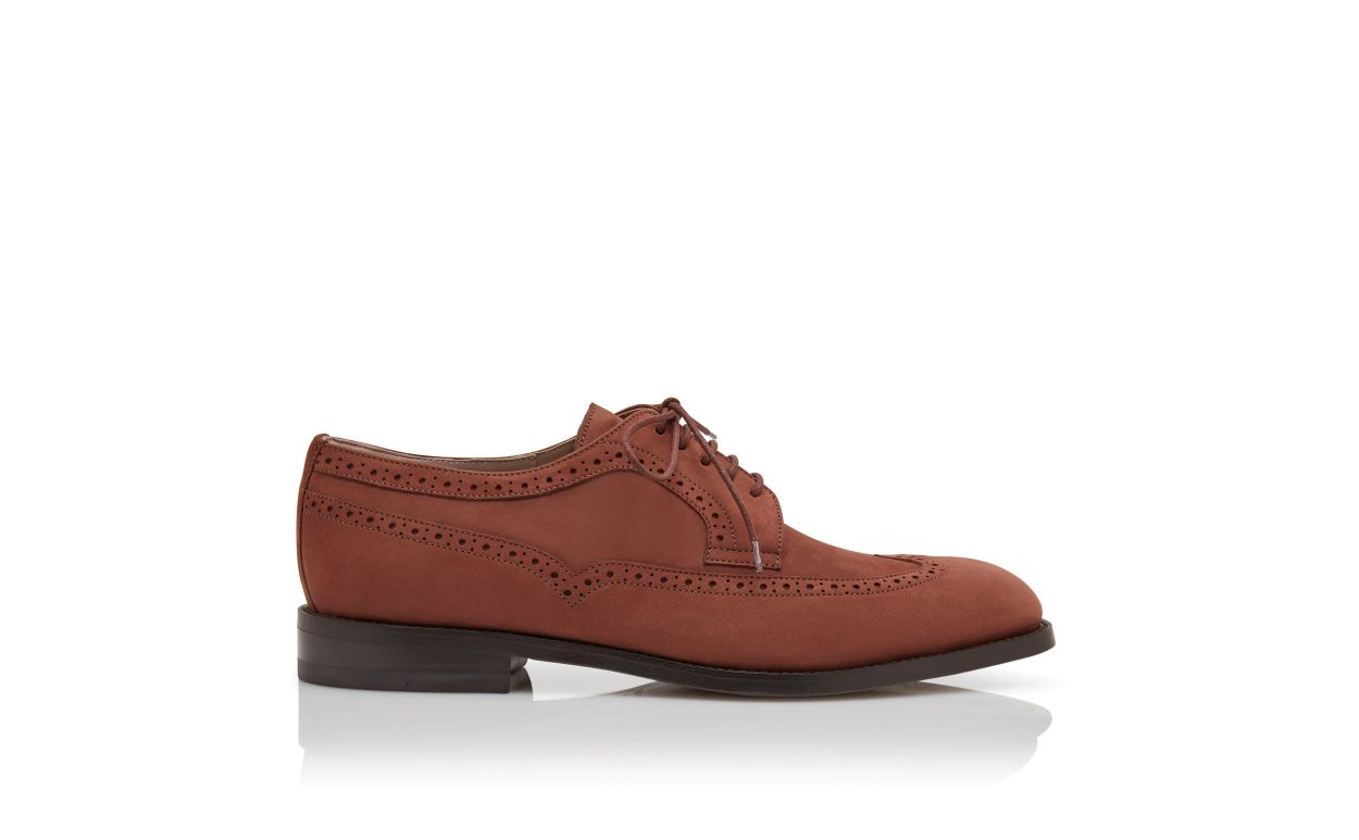 Brown Suede Lace-Up Oxfords