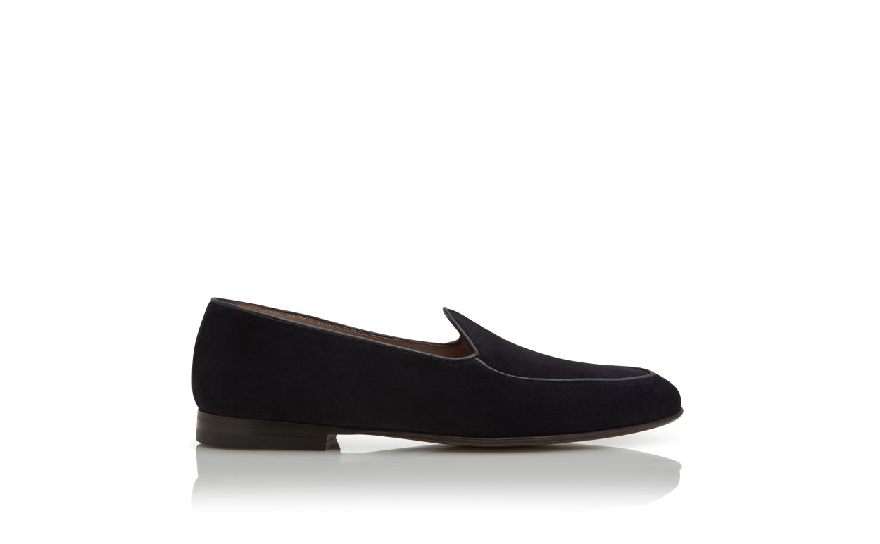 Navy Blue Suede Loafers