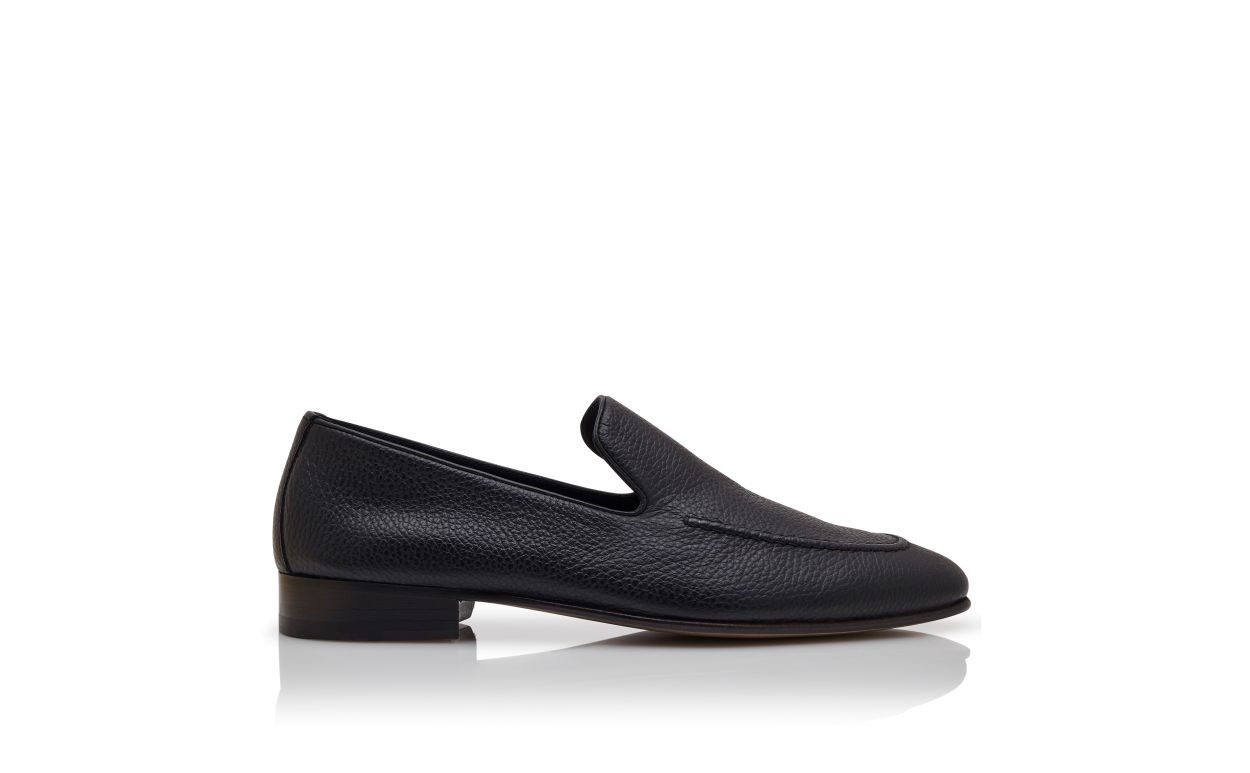 Black Calf Leather Loafers