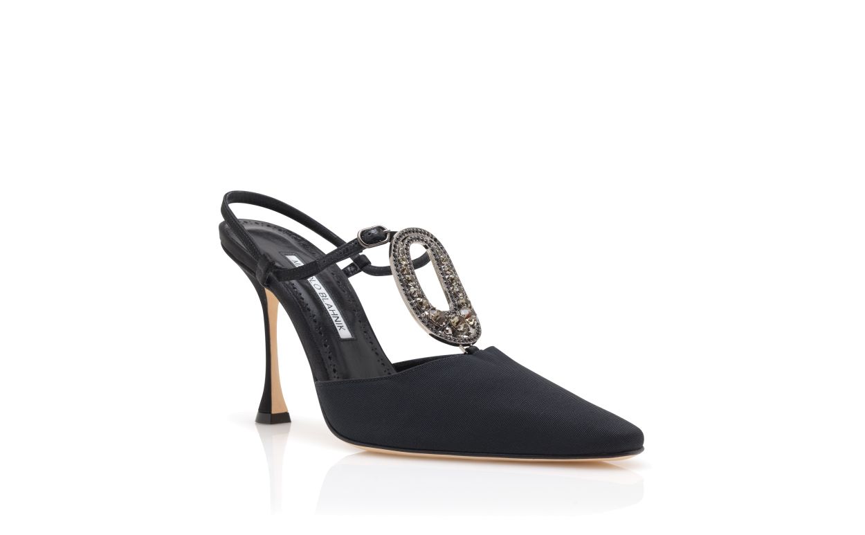 Black Grosgrain Jewel Embellished T-Bar Pumps Black Grosgrain Jewel Embellished T-Bar Pumps