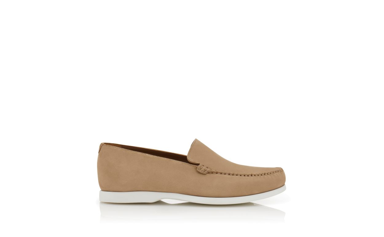 Beige Suede Boat Shoes