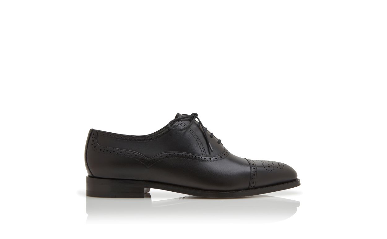 Black Calf Leather Cap Toe Oxfords Black Calf Leather Cap Toe Oxfords