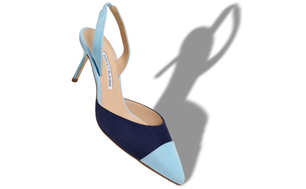 Blue Suede Slingback Pumps Blue Suede Slingback Pumps