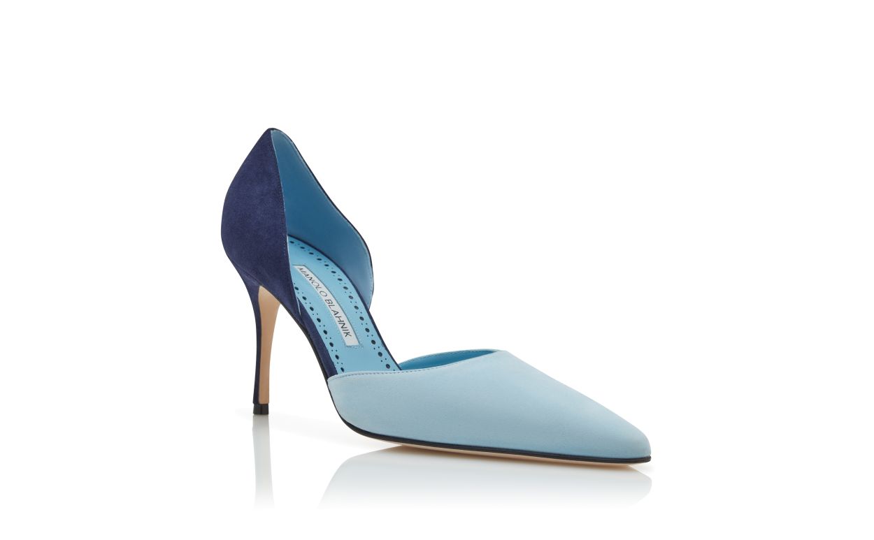 Blue Suede D'Orsay Pumps