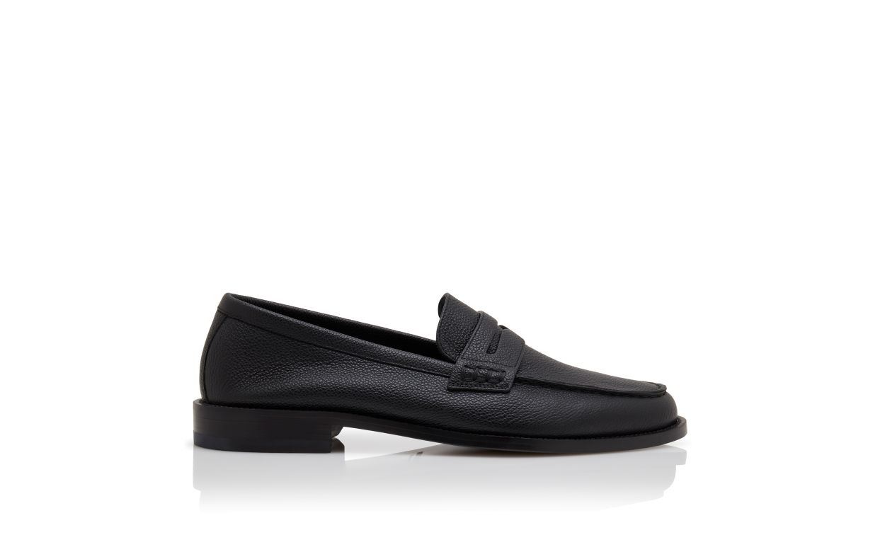 Black Calf Leather Penny Loafers