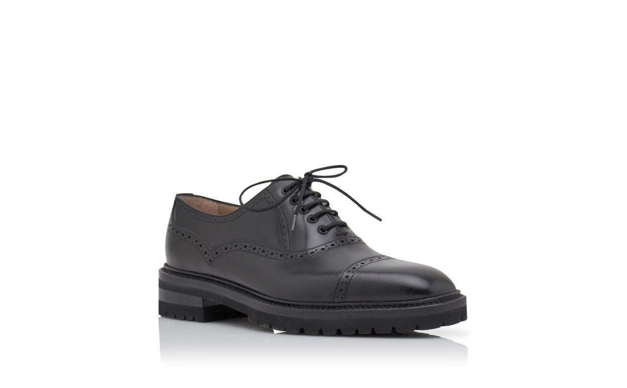 Black Calf Leather Lace Up Shoes