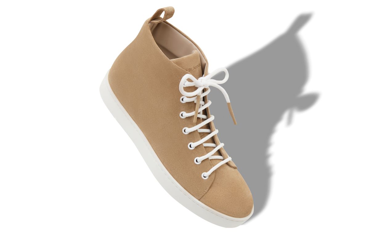 Light Brown Suede Lace Up Sneakers