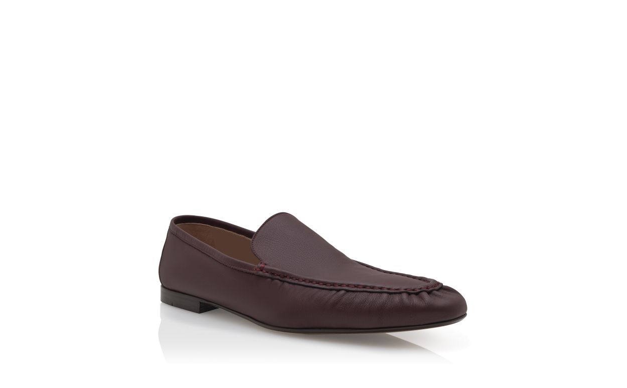 Dark Red Calf Leather Loafers