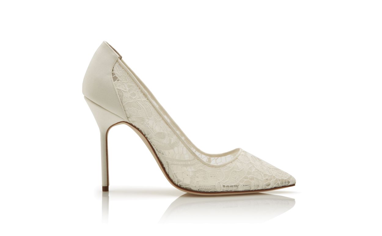 White Lace Pointed Toe Pumps White Lace Pointed Toe Pumps