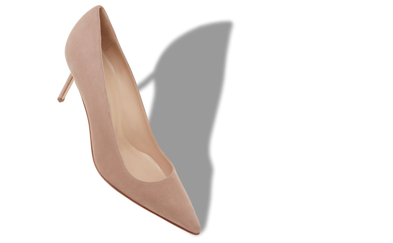 Light Beige Suede Pumps