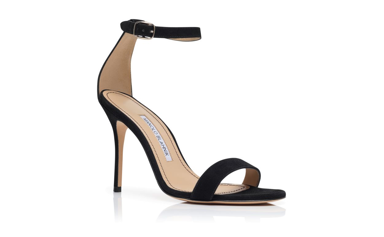 Black Suede Ankle Strap Sandals