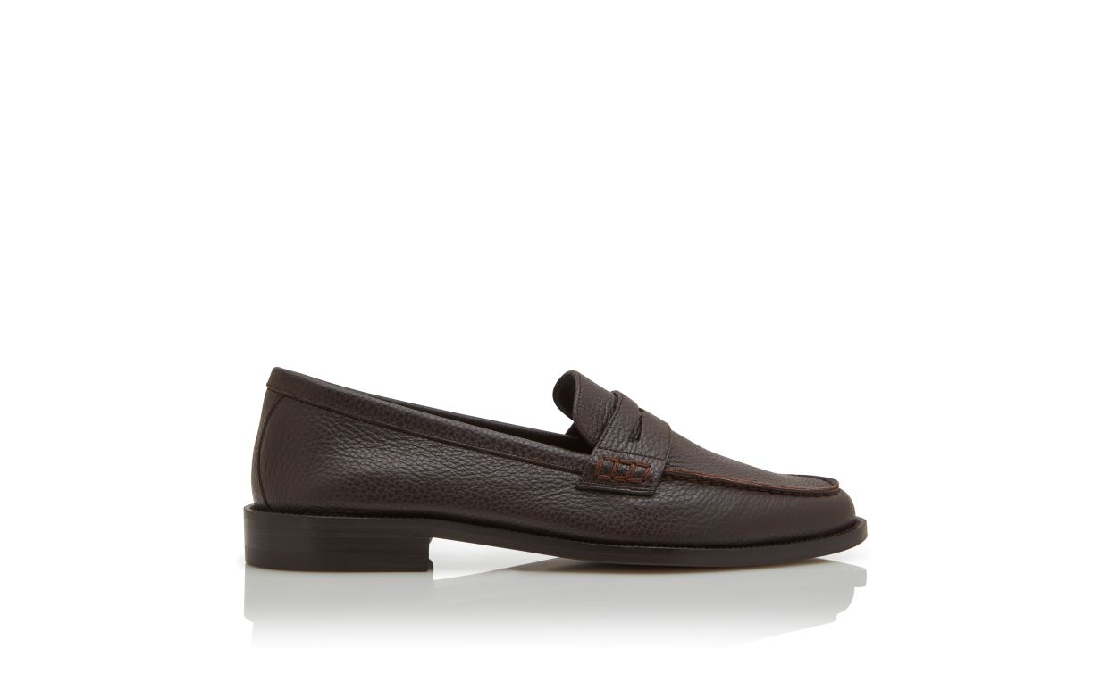 Dark Brown Calf Leather Penny Loafers