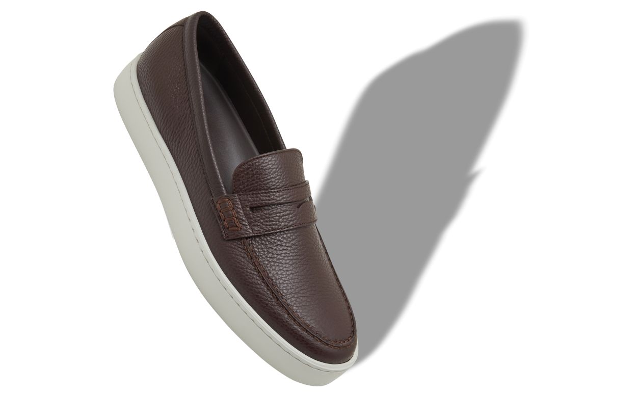Dark Brown Calf Leather Slip-On Loafers