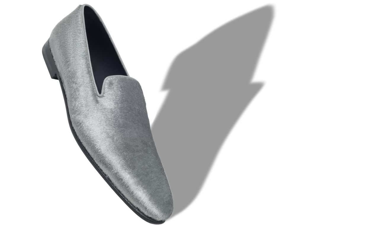 Silver Calf Hair Loafers